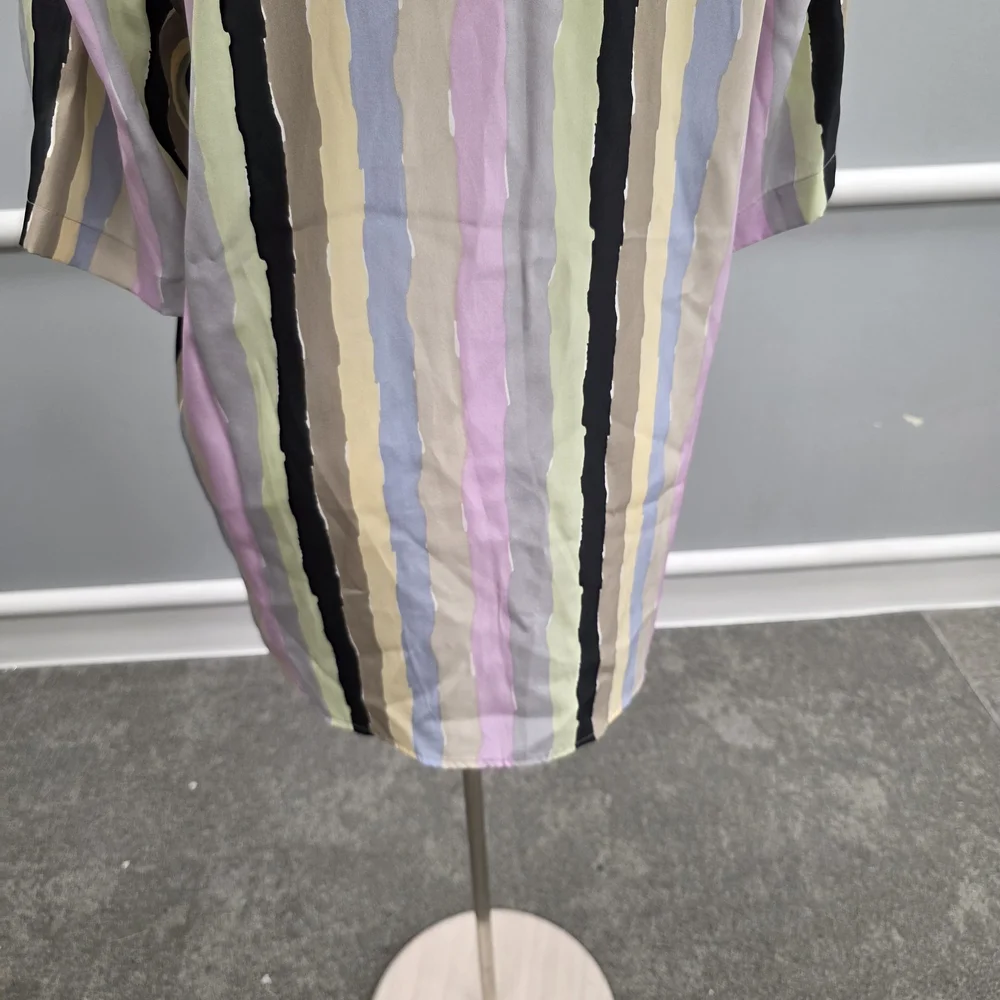 Stacy Adams Multicolor Striped Casual Button Down Shirt Silk - Picture 7 of 9